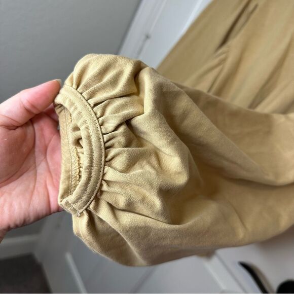 Moussy Vintage Beige Form Blouson-Sleeve Blouse Top Sz XS Quiet Luxury Preppy - Picture 6 of 9